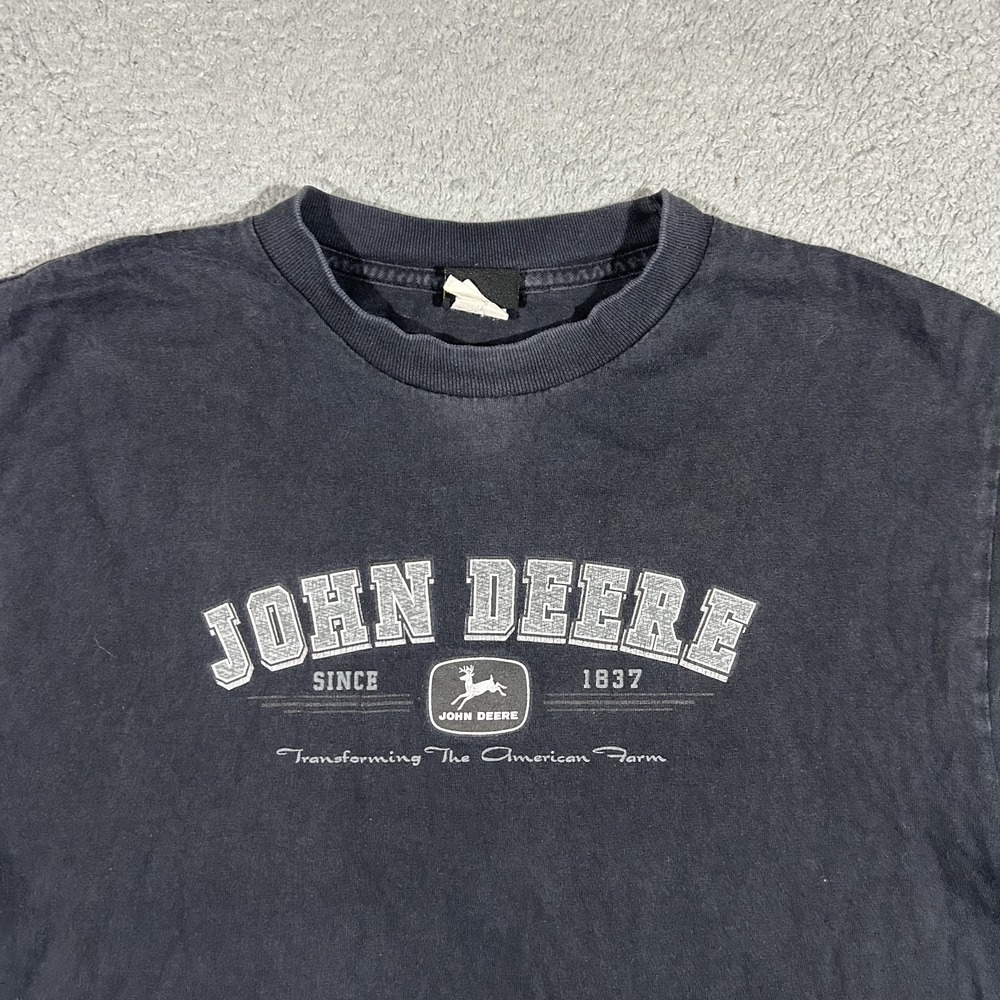 Vintage Y2k John Deere Men's Black Short Sleeve T-Shirt Medium #1824 - Picture 5 of 8